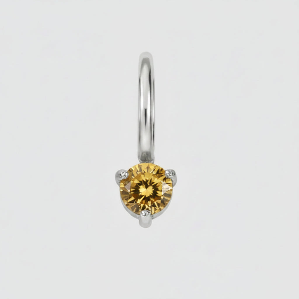 Aureline Birthstone Silver Charm