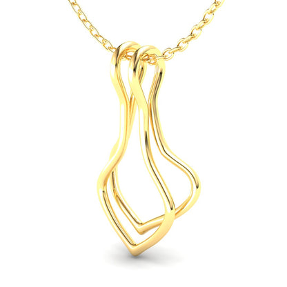 Ring Holder Double Wire Pendant - 9ct Yellow Gold