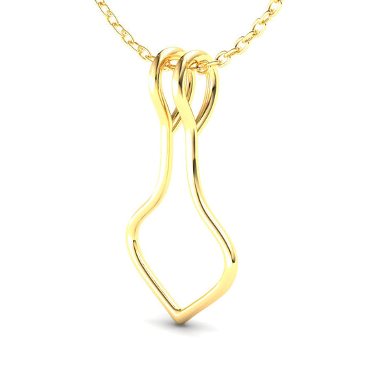 Ring Holder Single Wire Pendant - 9ct Yellow Gold