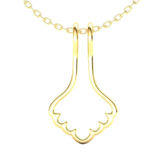 Ring Holder Arched Pendant - 9ct Yellow Gold