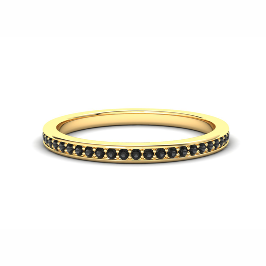 Bluestem Eternity Ring: 9ct Yellow Gold with Black Stones