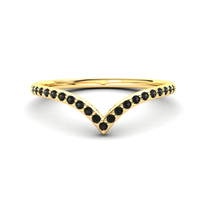 Heather Eternity Ring: 9ct Yellow Gold with Black Stones