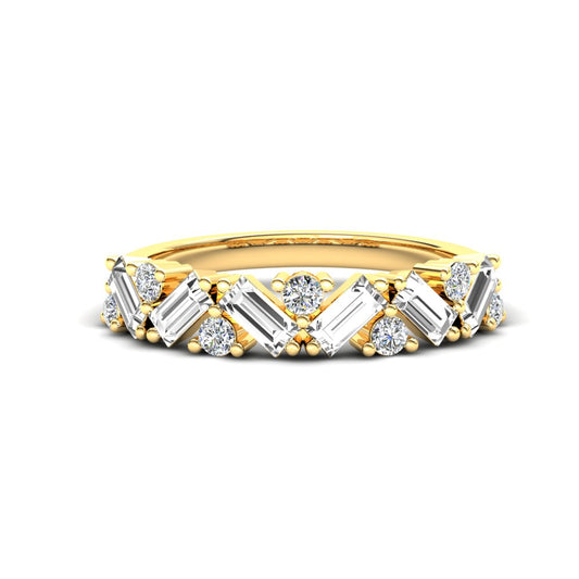 Lily Eternity Ring: 9ct Yellow Gold with White Stones