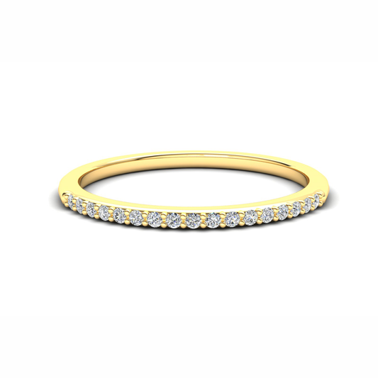 Hazel Eternity Ring: 9ct Yellow Gold with White Stones