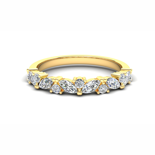 Violet Eternity Ring: 9ct Yellow Gold with White Stones