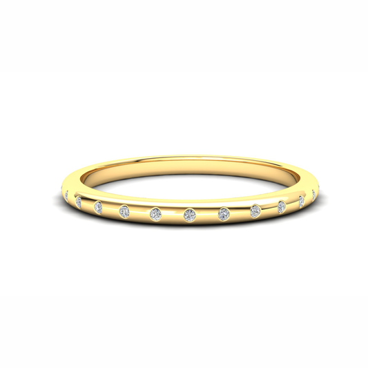 Wisteria Eternity Ring: 9ct Yellow Gold with White Stones