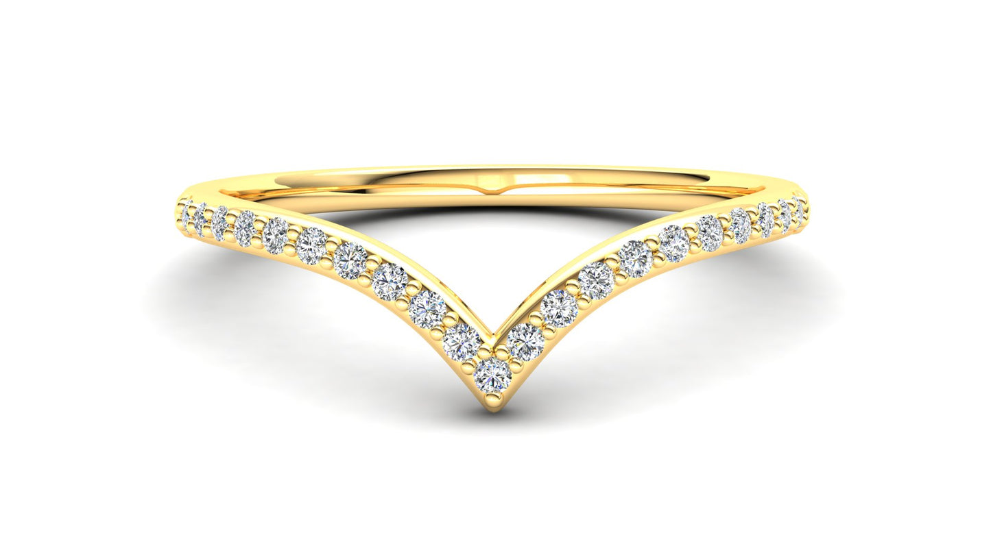 9ct Gold Heather Stack Ring - White Stones