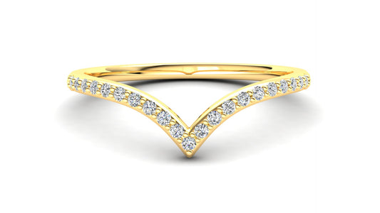 9ct Gold Heather Stack Ring - White Stones