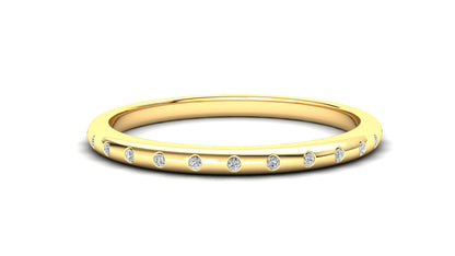 9ct Gold Wisteria Stack Ring - White Stones