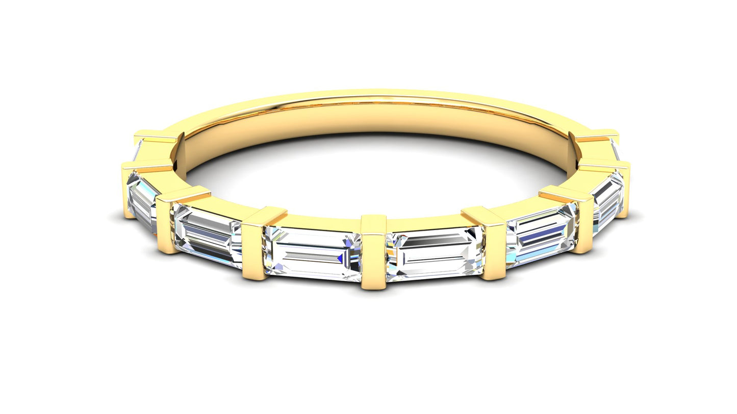 9ct Gold Sweetpea Stack Ring - White Stones