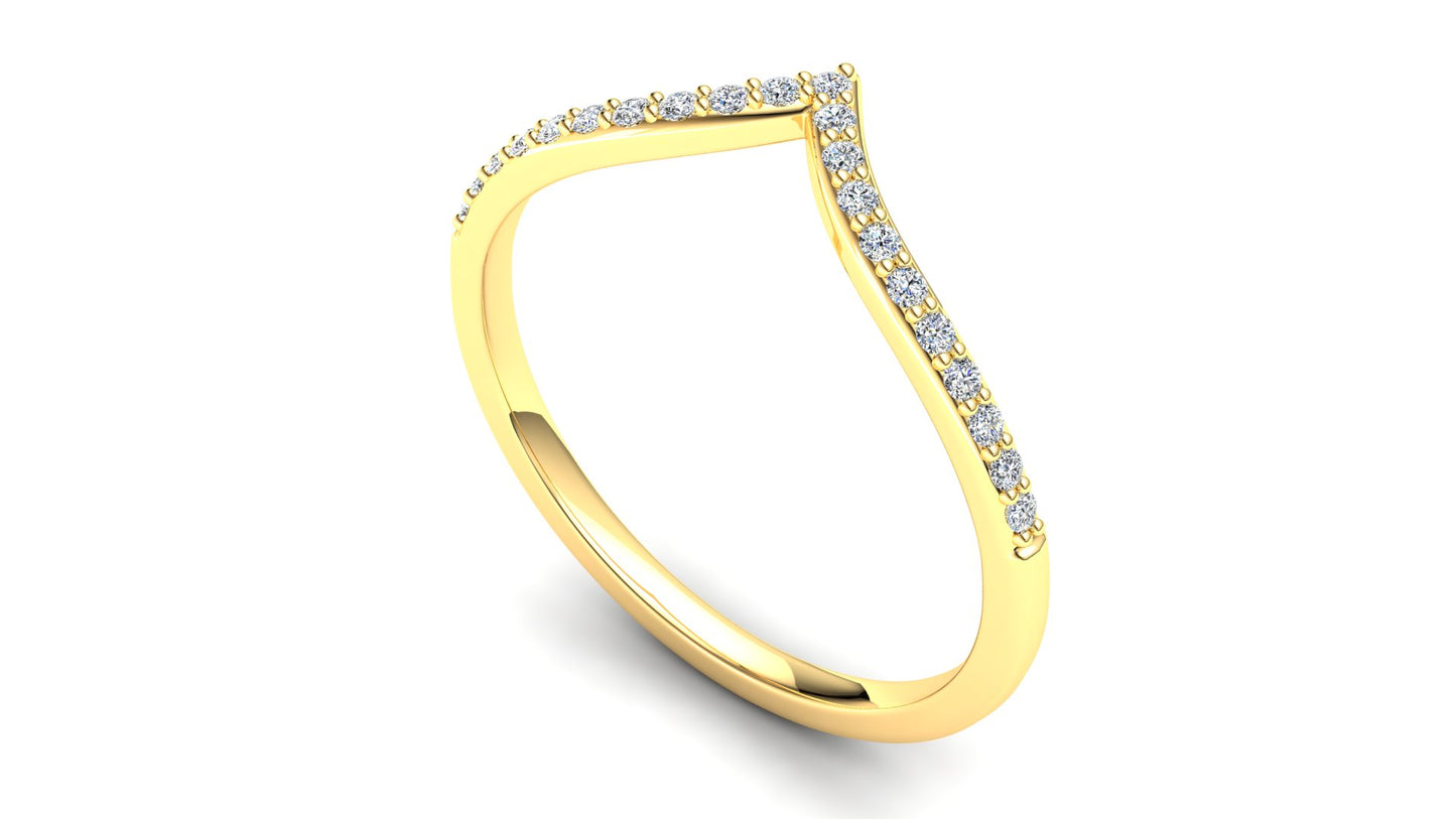 9ct Gold Heather Stack Ring - White Stones