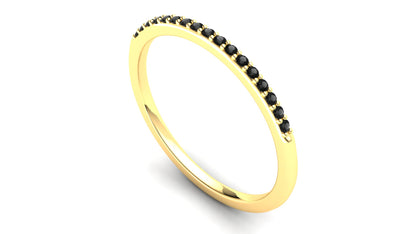 Hazel Eternity Ring: 9ct Yellow Gold with Black Stones