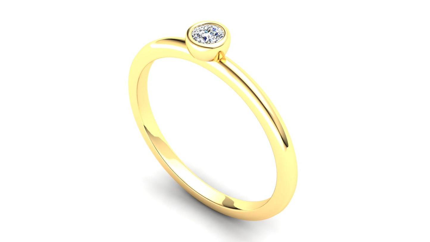 Holly Eternity Ring: 9ct Yellow Gold with White Stones