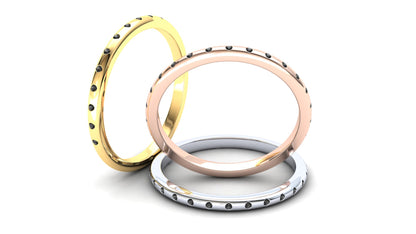 Wisteria Eternity Ring: 925 Silver with Black Stones