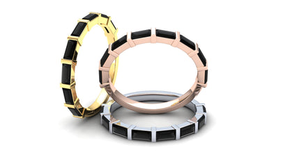 Sweetpea Eternity Ring: 9ct Rose Gold with Black Stones