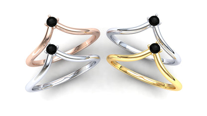 Primrose Eternity Ring: 9ct White Gold with Black Stones