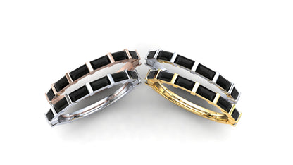 Sweetpea Eternity Ring: 9ct Rose Gold with Black Stones