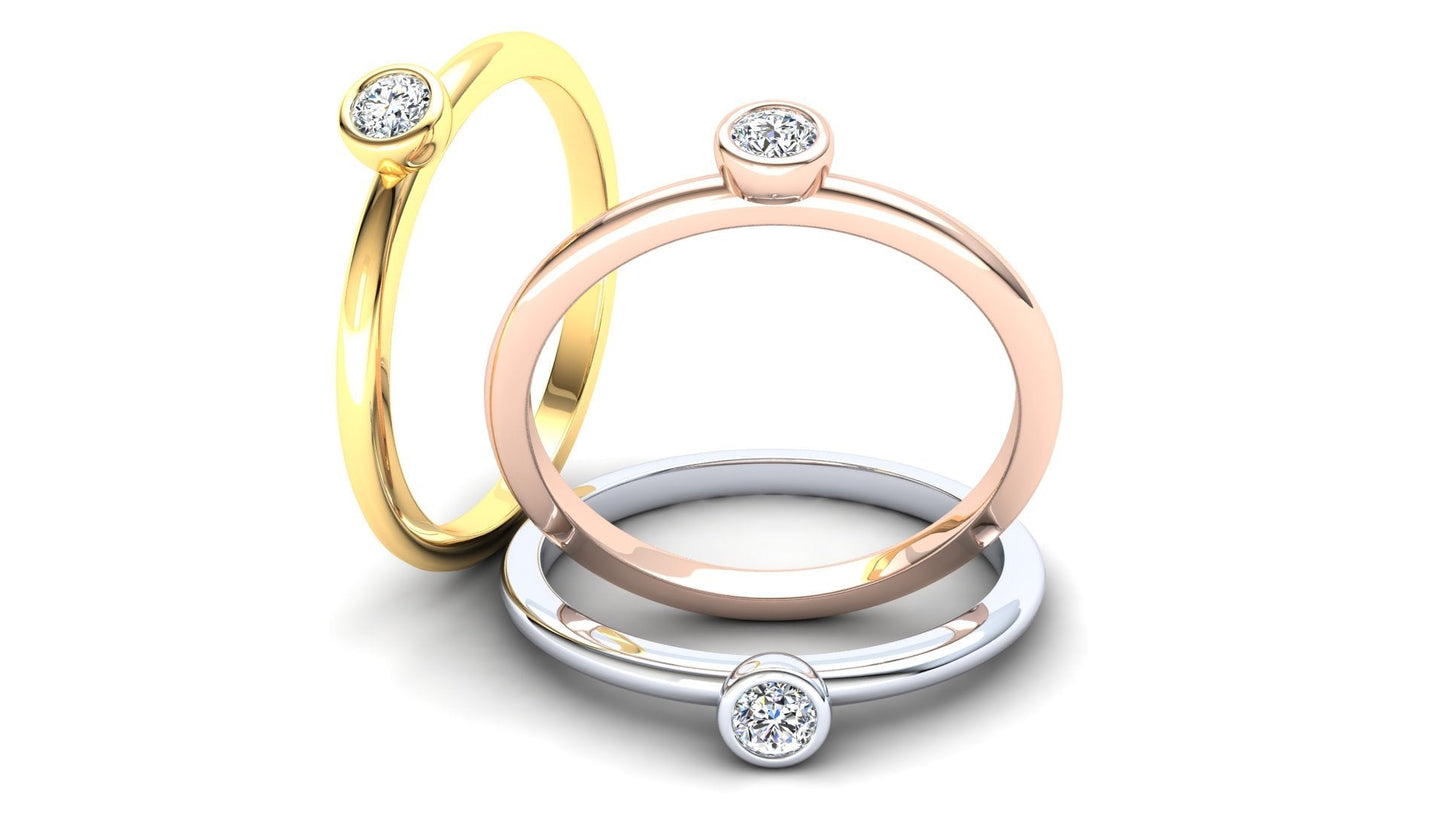 Holly Eternity Ring: 9ct Yellow Gold with White Stones