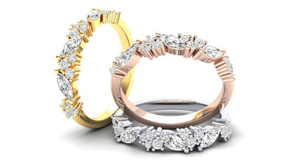 Bluebell Eternity Ring: 9ct Yellow Gold with White Stones