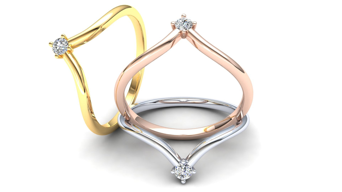 Primrose Eternity Ring: 9ct Rose Gold with White Stones