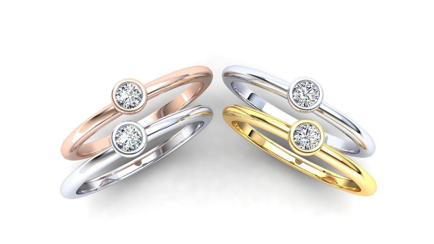 Holly Eternity Ring: 9ct Yellow Gold with White Stones