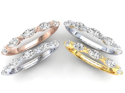 Jasmine Eternity Ring: 9ct Rose Gold with White Stones
