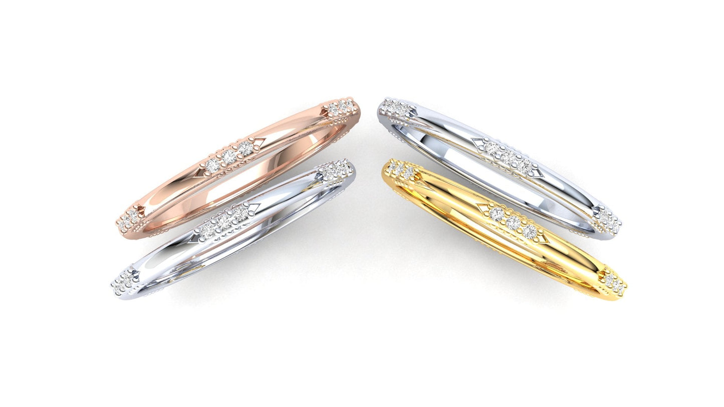 Orchid Eternity Ring: 9ct White Gold with White Stones