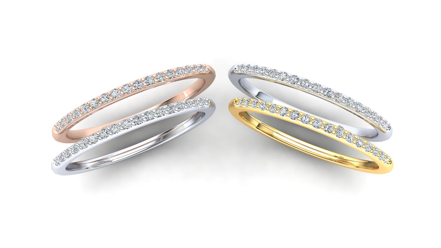 Hazel Eternity Ring: 925 Silver with White Stones