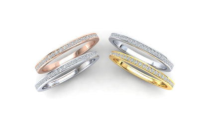 Bluestem Eternity Ring: 925 Silver with White Stones