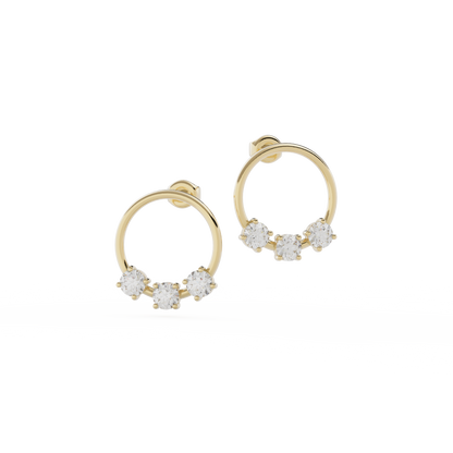 9ct Gold Reverie Earrings - White