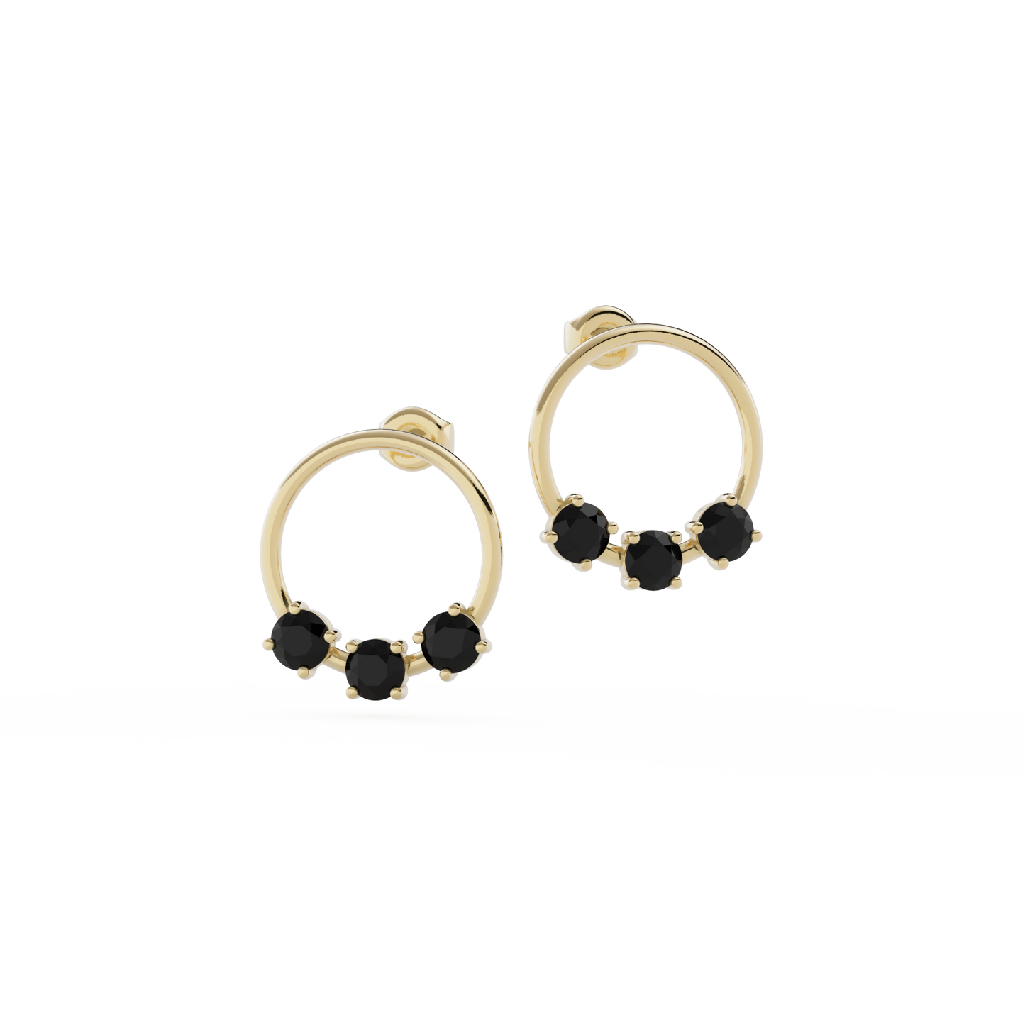 9ct Gold Reverie Earrings - Black