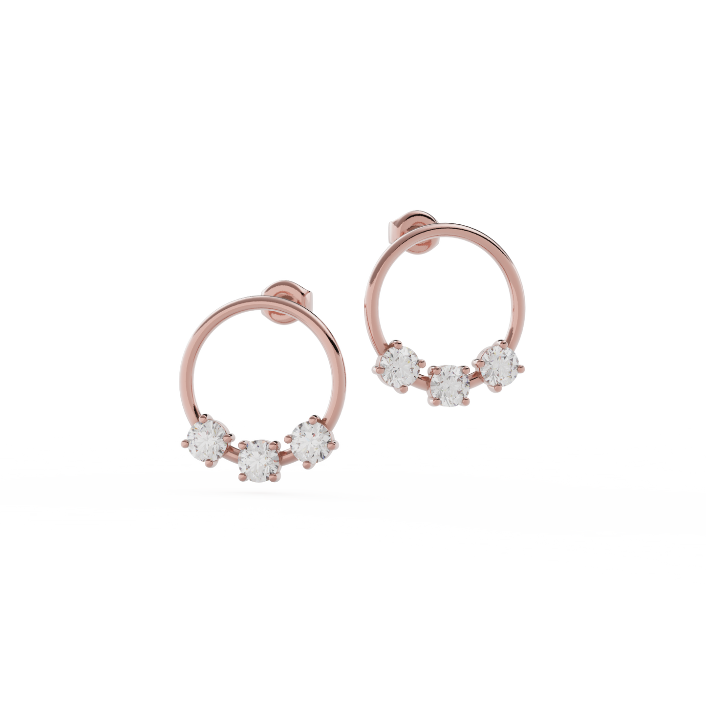 9ct Gold Reverie Earrings - White