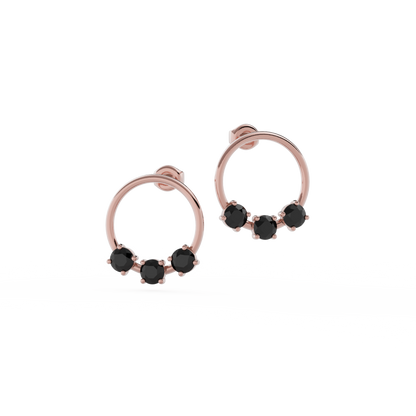 9ct Gold Reverie Earrings - Black