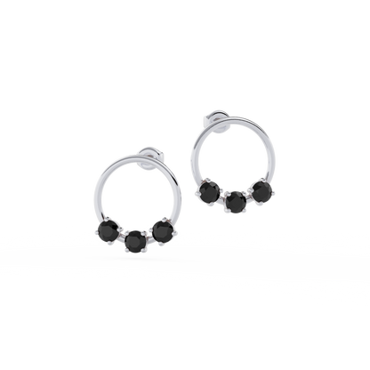 9ct Gold Reverie Earrings - Black