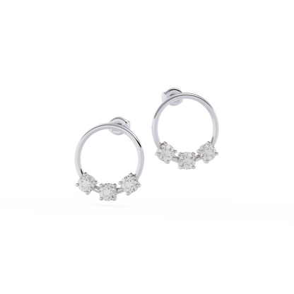 9ct Gold Reverie Earrings - White