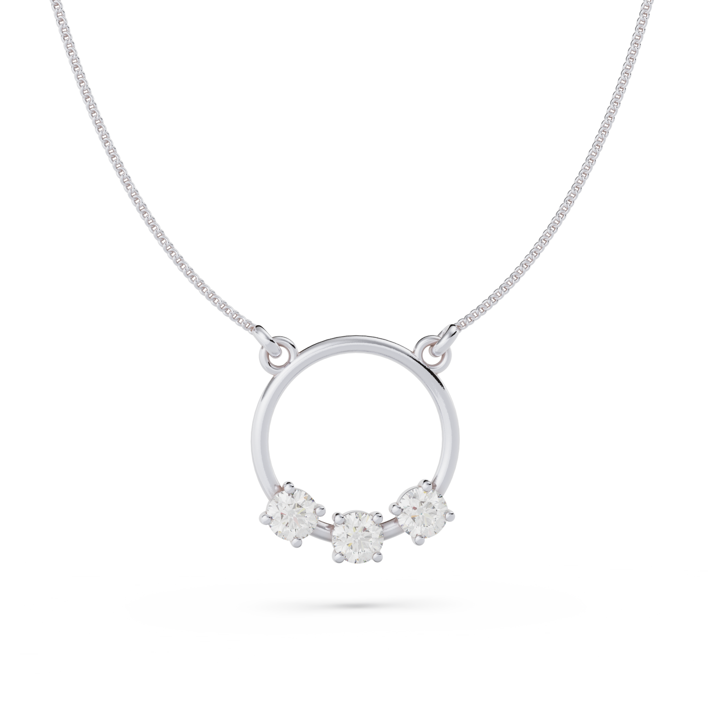 Reverie Necklace: 9ct White Gold with White Stones