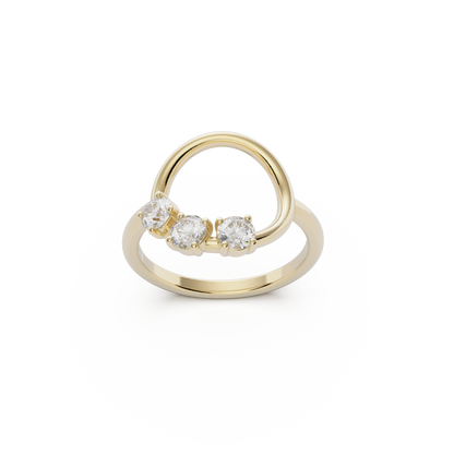 Reverie Ring: 9ct Yellow Gold with White Stones