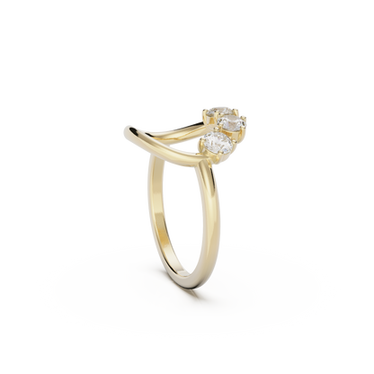 Reverie Ring: 9ct Yellow Gold with White Stones