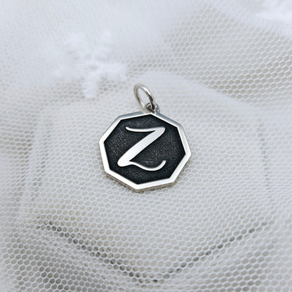 Octagon Initial Pendant