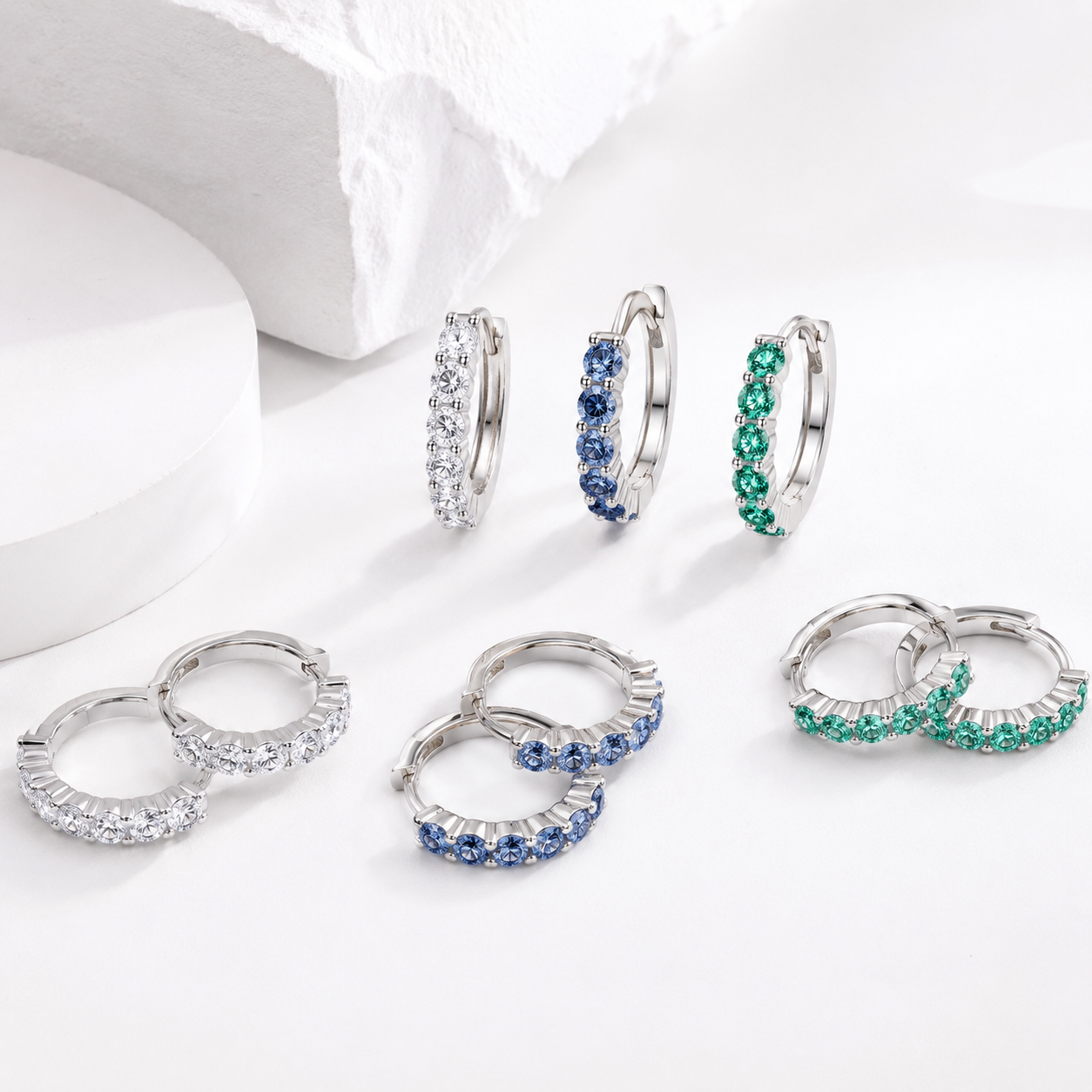Moissanite Huggie Earrings