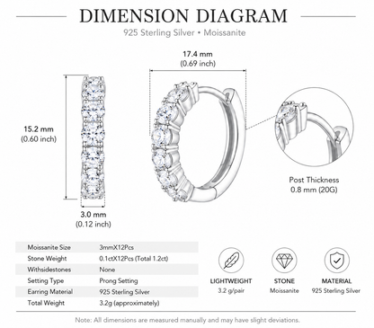 Moissanite Huggie Earrings