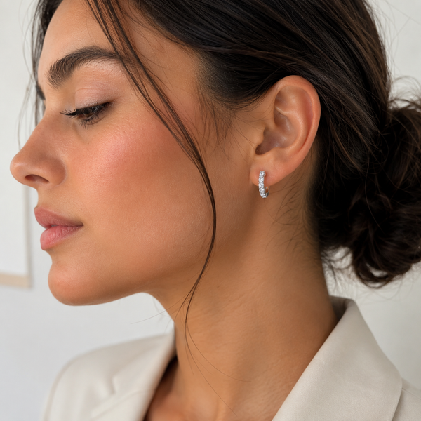 Moissanite Huggie Earrings